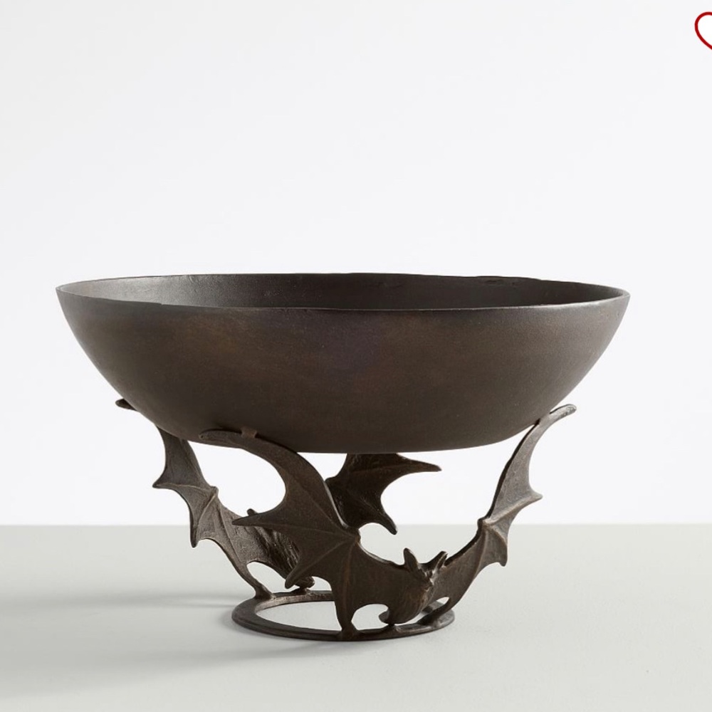Pottery Barn Trick Or Treat Bat Metal Candy Bowl